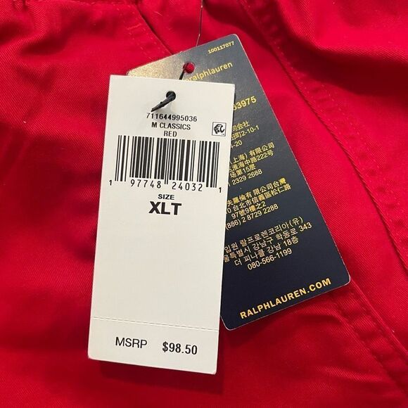 NWT Polo Ralph Lauren Shorts Red XL TALL Elastic Waist 9” inseam $98 - Picture 6 of 9